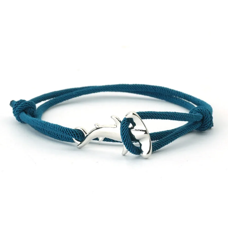 Double Layer Men's Shark Bracelet - Adjustable Nautical String Bracelet