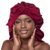 1+1   Edge Long Bonnet+Elastic Satin Hair Band Set Long silky Bonnet For Sleeping With Wide Elastic Band Headwrap 6