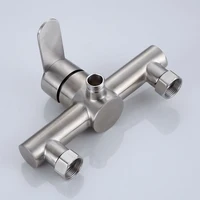 ก๊อกน้ำสแตนเลสสีเงินสำหรับอาบน้ำฝักบัวอาบน้ำห้องน้ำห้องน้ำก๊อกน้ำร้อนและเย็นสามแบบ 2