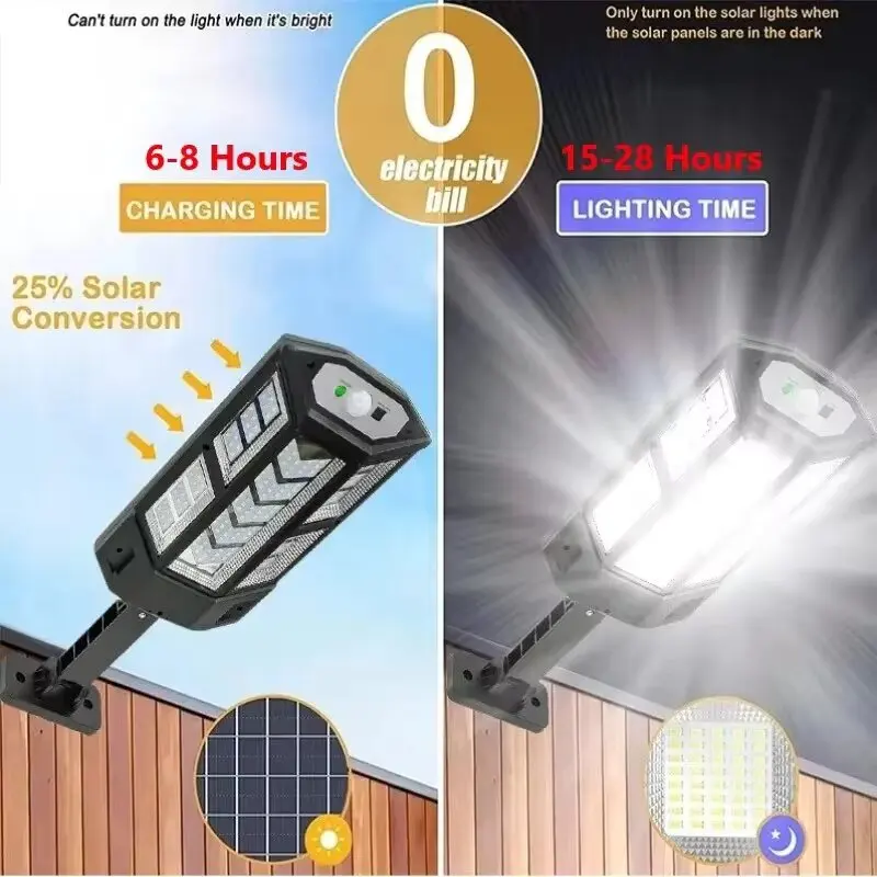 Solar LED Light Outdoor Solar Light Motion Sensor 4 Mode IP65 Waterproof Garden Street Garden 9900LM led lamp solar garden lights led street lamp