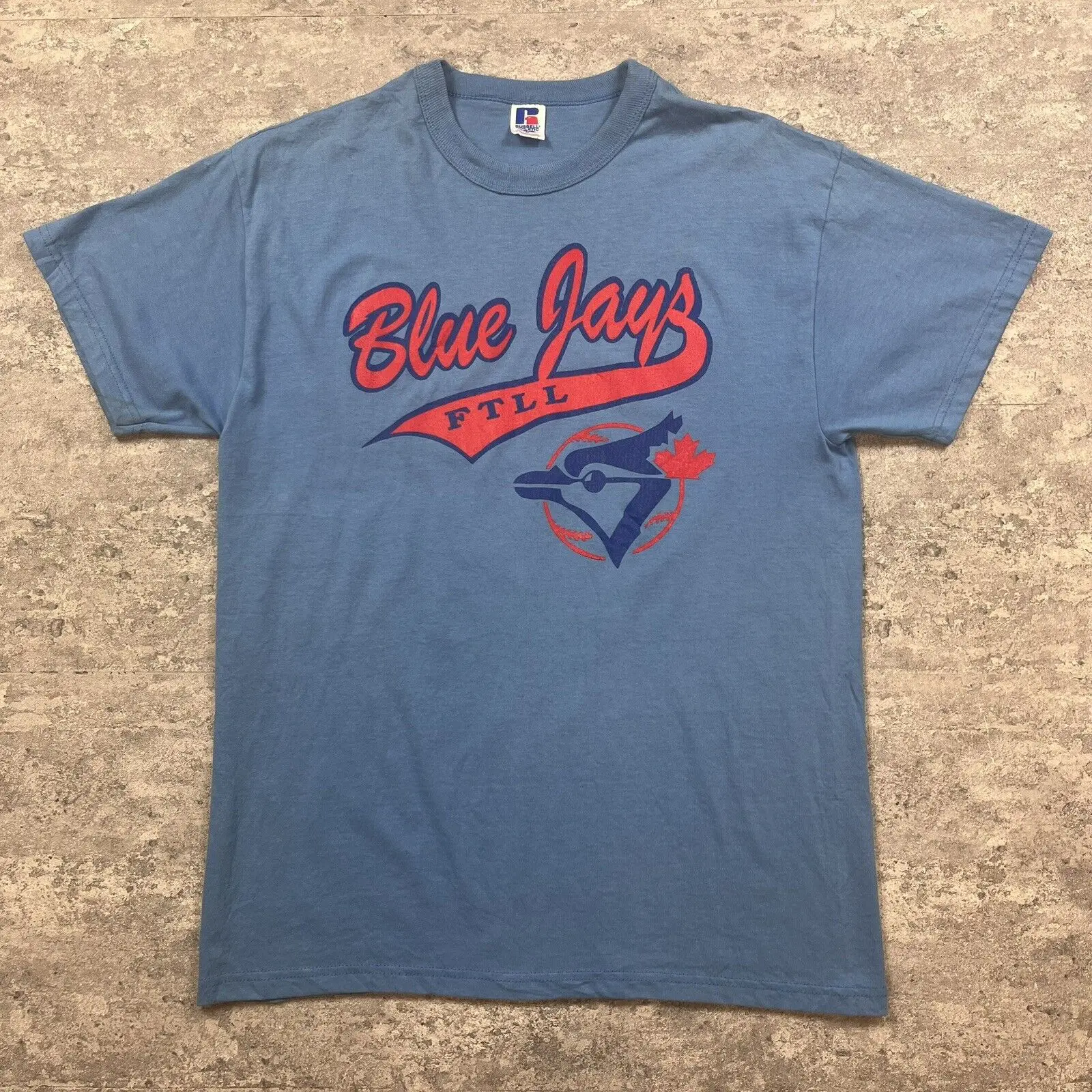 Vintage Russell Athletic Nu Blend Blu Jay T Shirt Uomo Medium Blue T4-19