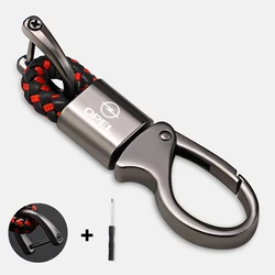 Elegant Tumbled Leather Keychain with Alloy Keyring Pendant Accessory (S - Black red)