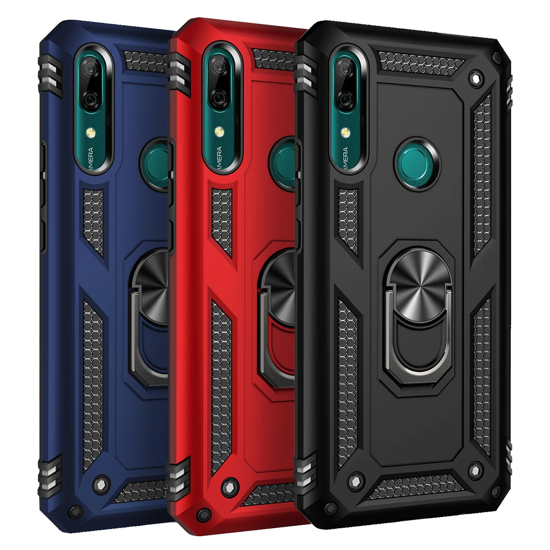 Durable Armor Bumper Phone Case with Car Ring Stand Holder