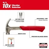 Milwaukee 48-22-9019 Finish Hammer 12oz Smooth Face Hybrid Claw Shock Absorbing Handle High Impact Force Tool Hammer 6