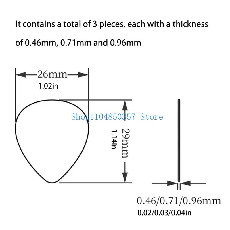 652F 3 조각 기타 추천 두께 0.46 0.71 0.96mm 셀룰로이드 Plectrums 모든 기타 용 인체 공학적 그립 기타 Plectrums