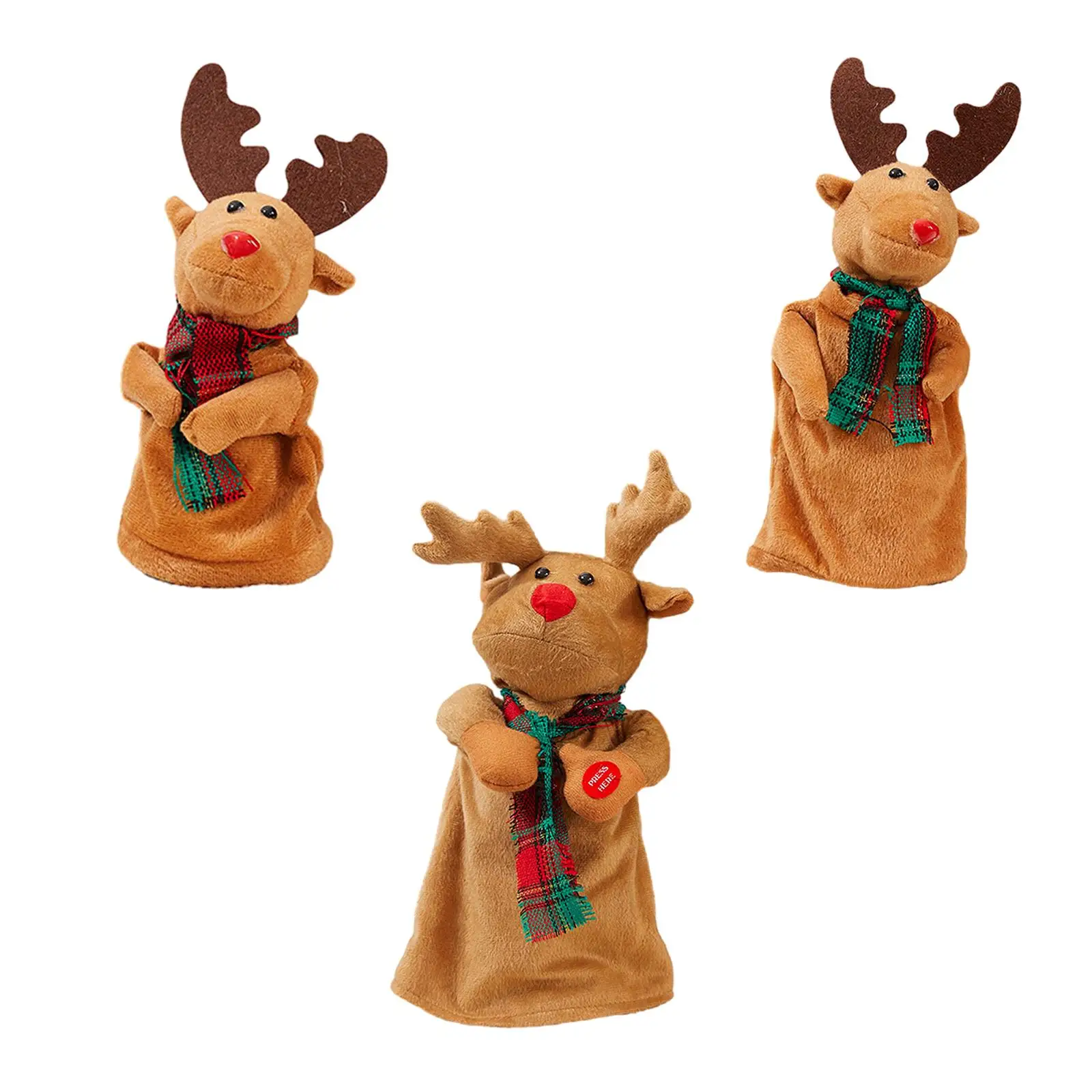 

Christmas Elk Doll Tabletop Ornaments Xmas Decor Xmas Scene Ornament Electric Deer Doll for Xmas Party Home Shelf Desktop Decor