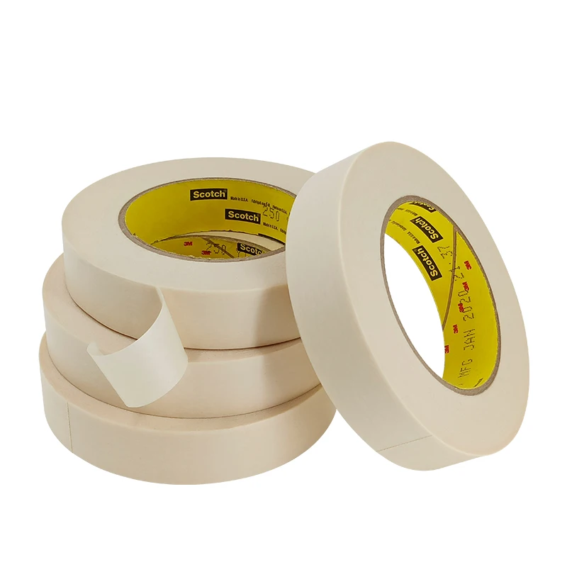 

3M 250 Flatback Masking Tape Hand Tear Adhesive Tape for Automotive Painting Wall Spraying Decor Craft 25.4MM*55M 12.7mm*55M