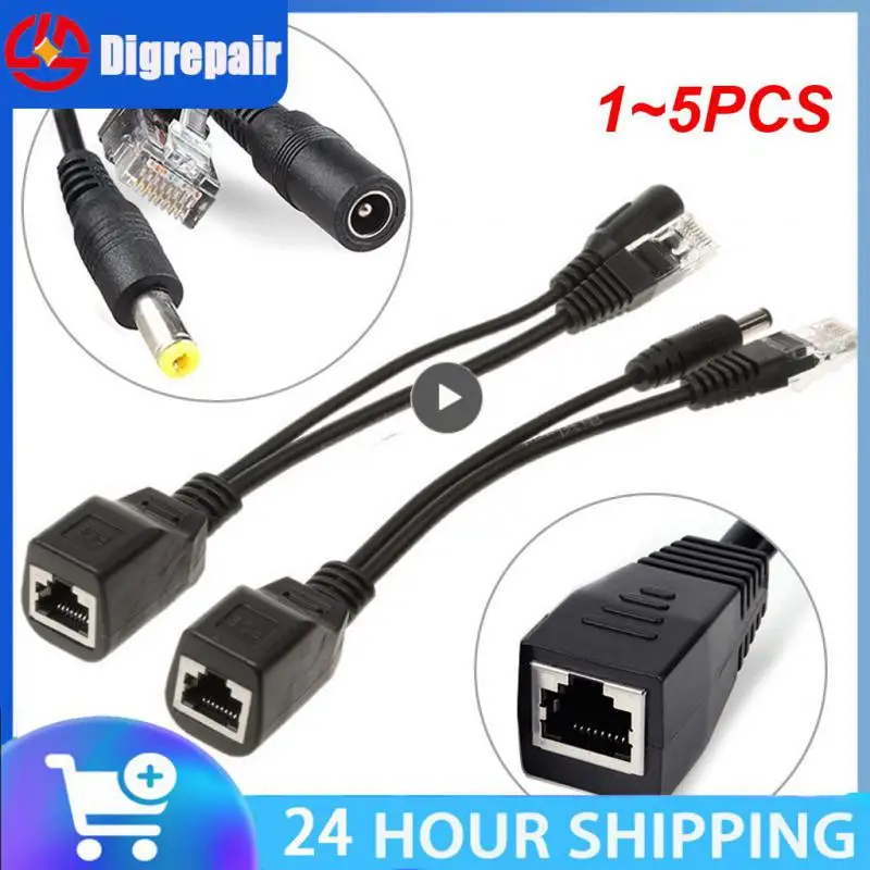 

1~5PCS Cable Passive Power Over Ethernet Adapter Cable POE Splitter RJ45 Injector Power Supply Module 12-48v For IP Camea