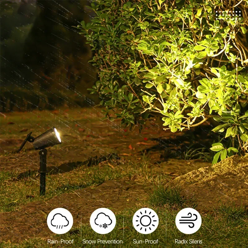 1-2PCS 9LED Solar Powered Lawn Lamp Adjustable Outdoor IP65 Waterproof Garden Courtyard Decoration Street Lamp Spotlight