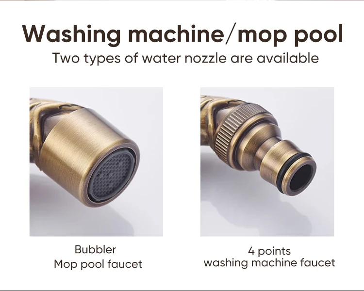 Description Picture 4 of itemBidcock Faucet Antique Bronze Dragon Carved Tap Bathroom Mop Faucet Washing Machine Faucet Outdoor Faucet For Garden 811573