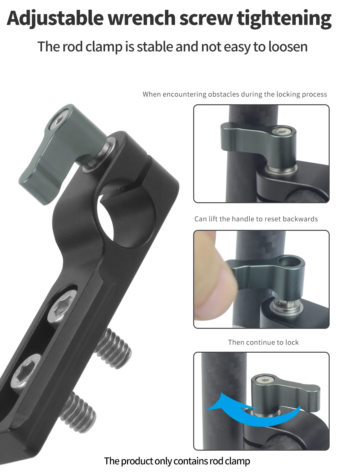 Standard 15mm Single Rod Clamp Quick Release Adapter with NATO Safety Rail 1/4 S