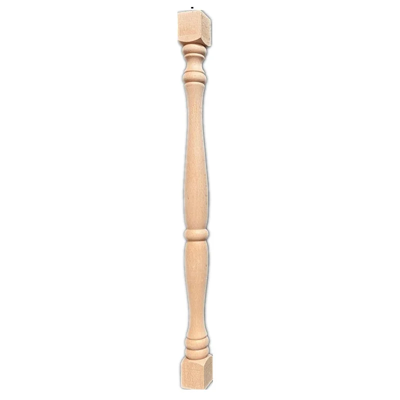 5PCS 33cm Unpainted Wood Craft Corridor Bridge Column Wood Fence Beads Lathe Small Applique Vintage Home Wedding Decor