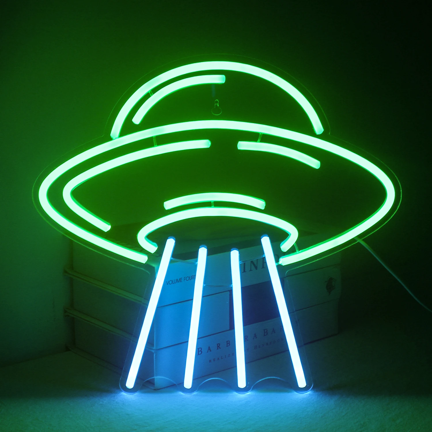 

Spaceship Neon Lights Room Neon Lights Alien LED Blue Neon Signs Children's Bedroom Gift Bar Family Party Room Wall Decor