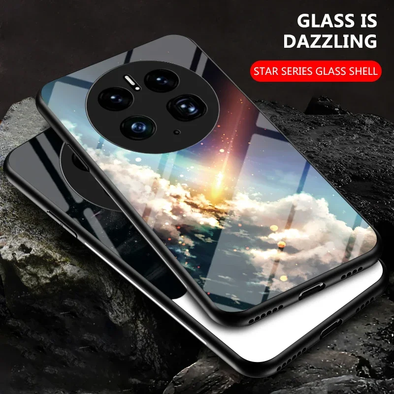 

Mate 60 50 Pro LUXURY Case Tempered Glass Silicone Bumper Shell 360 Protect for Huawei Mate 50 Pro Case Mate50 E 50 Back Cover