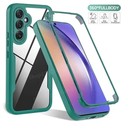 360° Full Coverage Shatterproof Phone Case with Built-In Screen Protector for Galaxy A33 5G (Green)