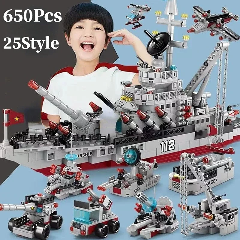 Juguete Portaaviones De Lego Bloques De Construcción Del