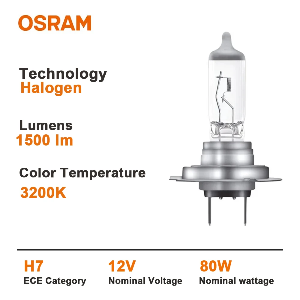 OSRAM SUPER RALLYE H7 PX26d 12V 80W 62261 Standard Lamp Brighter Light Original Headlight Auto Hi/lo Beam 3200K Halogen Bulb halogen headlight bulb