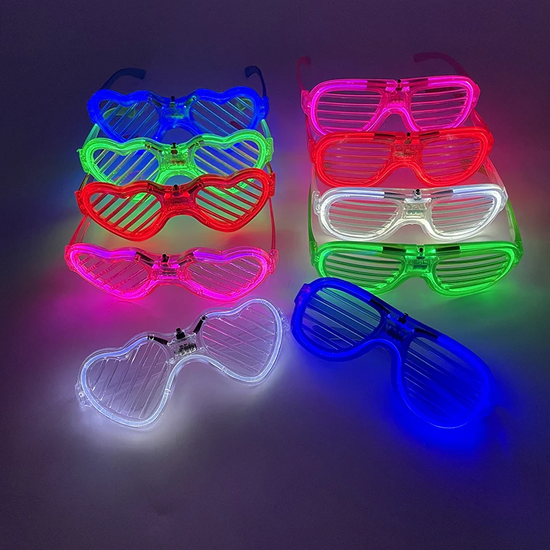 

50pcs LED Light Up Glow Glasses Luminous Carnival Bar Props Fluorescent Glow Wedding Decorations Christmas Kids Gift