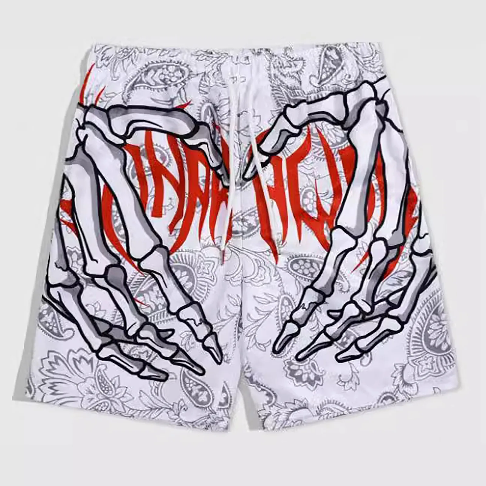 AmericanClassic Skull Beach Short Pants New Fashion Skeleton Hand Print Men Women Gym Shorts Quick Drying Trunks mens Shorts 3