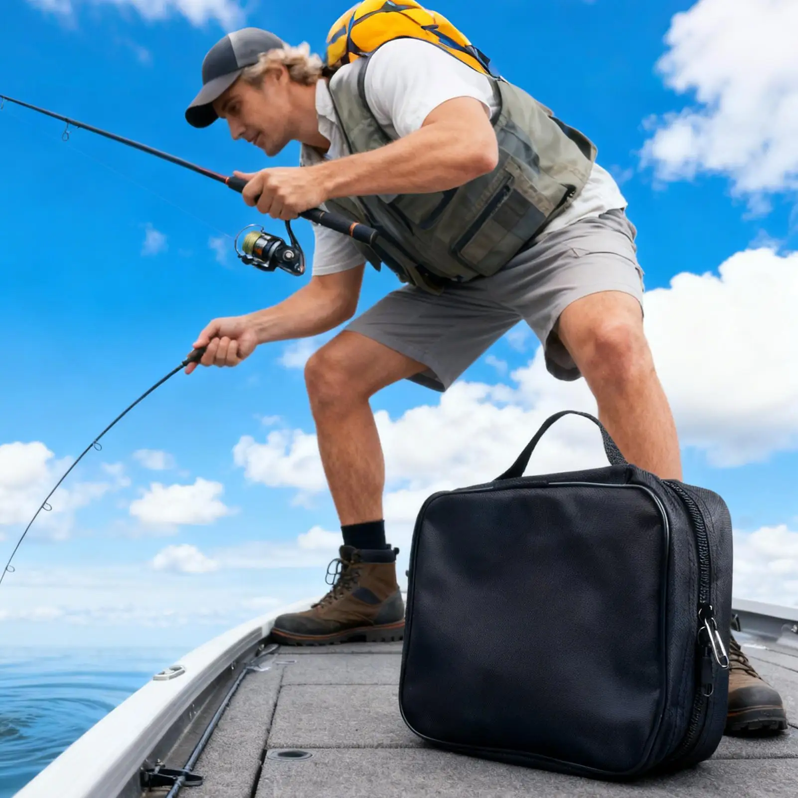 Bait Binder For Fishing With Zipper & Handle Heavy Duty Waterproof Portable Fishing Tackle Gear Binder Bags For Jigs Lines