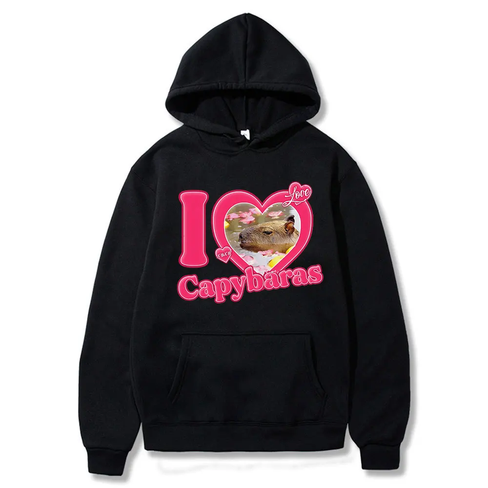 

I Love Capybaras Hoodie Men Fashion Hoodies Hip Hop Graphics Hooded Sweatshirts Oversized Sweats Women Tracksuits Animal