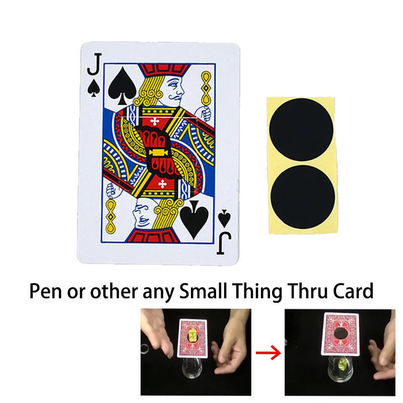 Pen or Other Small things Thru Card by J.C Magic Tricks Black Hole