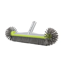 Premium 17.5 Heavy Duty Aluminum Pool Brush Head with Nylon Bristles for Efficient Wall, Step, and Corner Cleaning (Green)