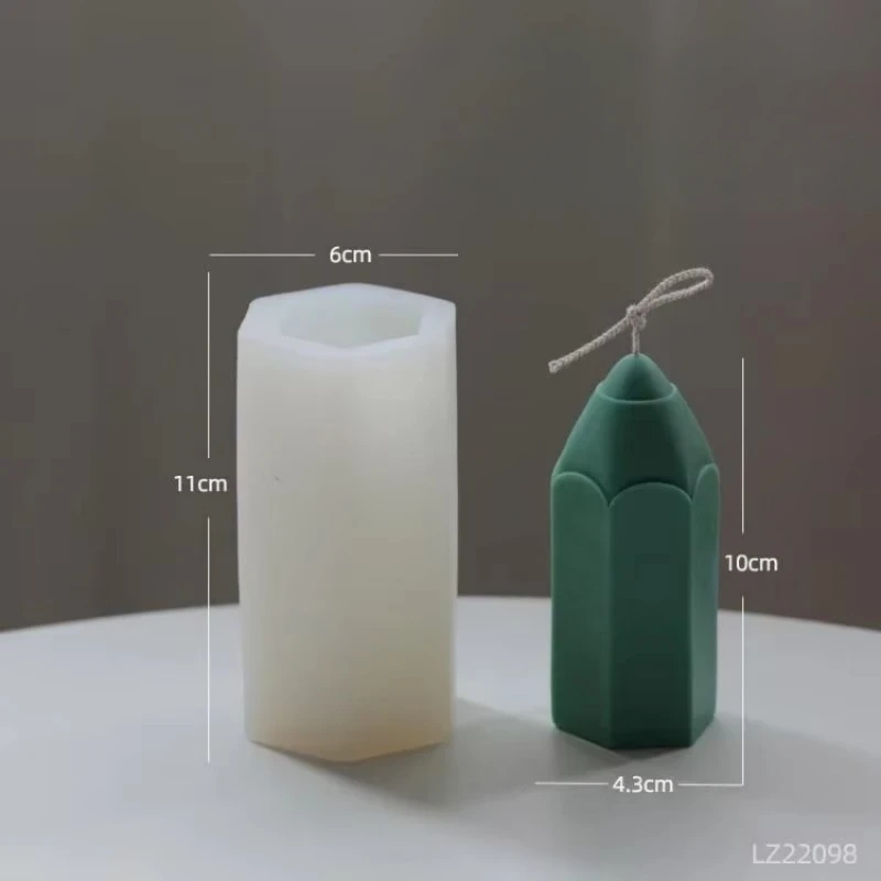 DIY Cylindrical Aromatherapy Candle Soap Gypsum Resin Manual Candle Making Products Mold 3D Pencil Shape Silicone Mould