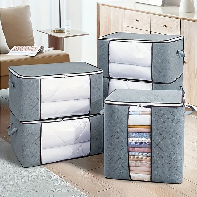 Extra Large Handle Storage Bag - Portable Clothing and Quilt Organizing Bag with Window, Durable Polyester Material, Suitable fo 5
