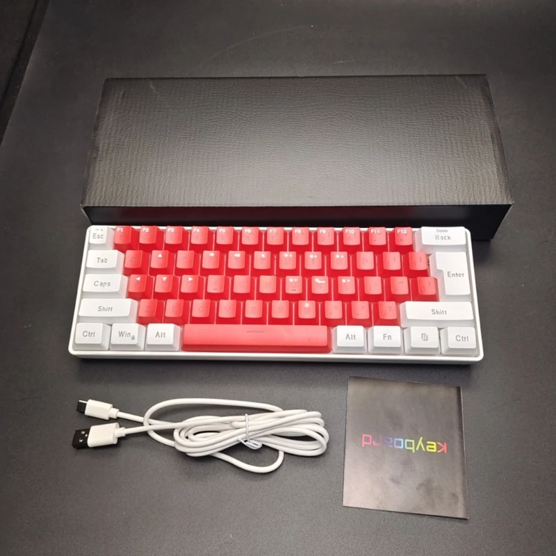 V700WR USB RGB Keyboard 61 Keys Gaming Keypad Desktop Computer