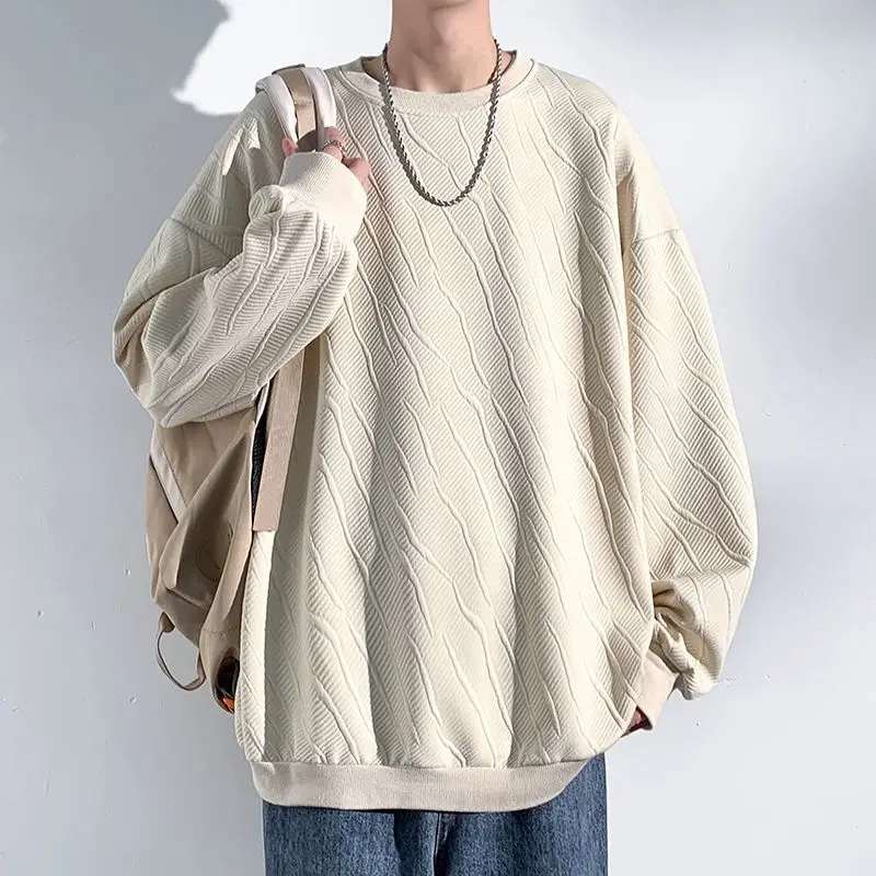 

Korean Fashion Men Sweatshirt Casual Long Sleeves Striped Vintage Hoodie Autumn Unisex Hoodies Streetwear Oversized Pullover Men