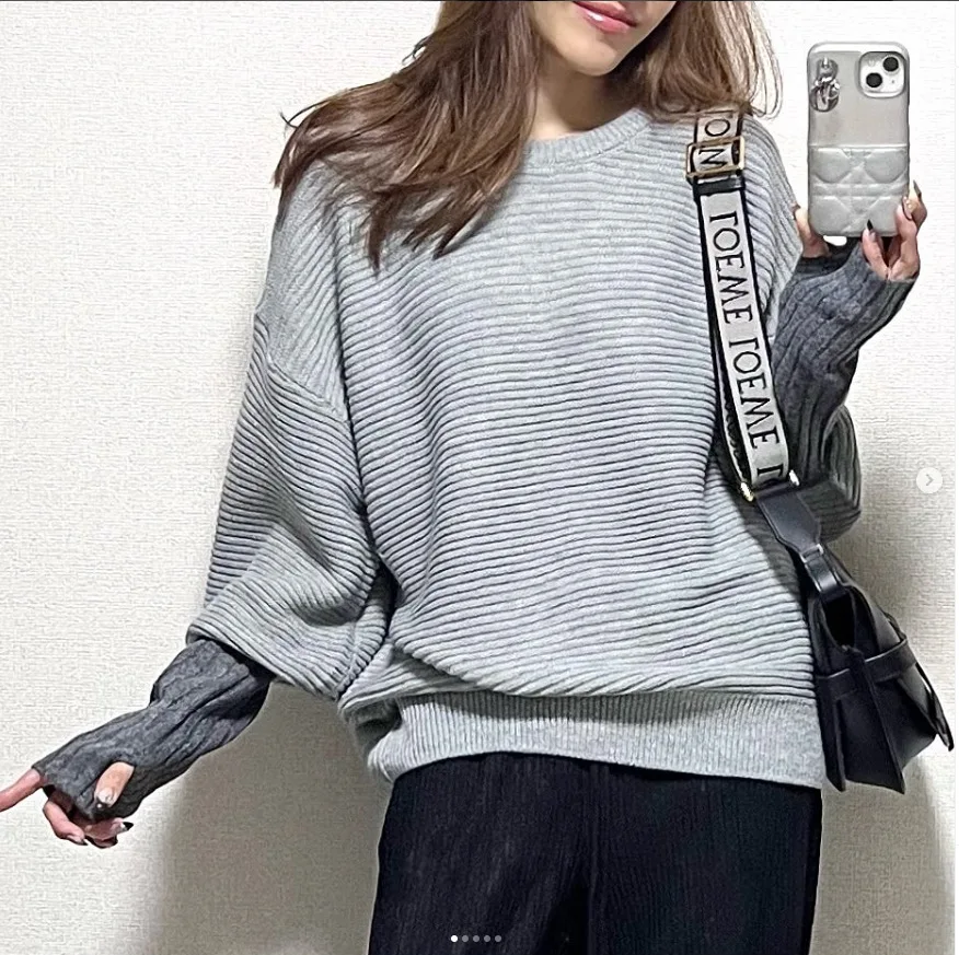 

New Winter Long Sleeved Open Finger Round Neck Heavy Industry Thickened Sweater Fashion Knitted Coat Loose Casual Women's Wear