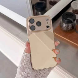 Premium Mirror Style Lens Protection Phone Case - All - Inclusive Design with Enhanced Durability - iPhone 15 (Golden)
