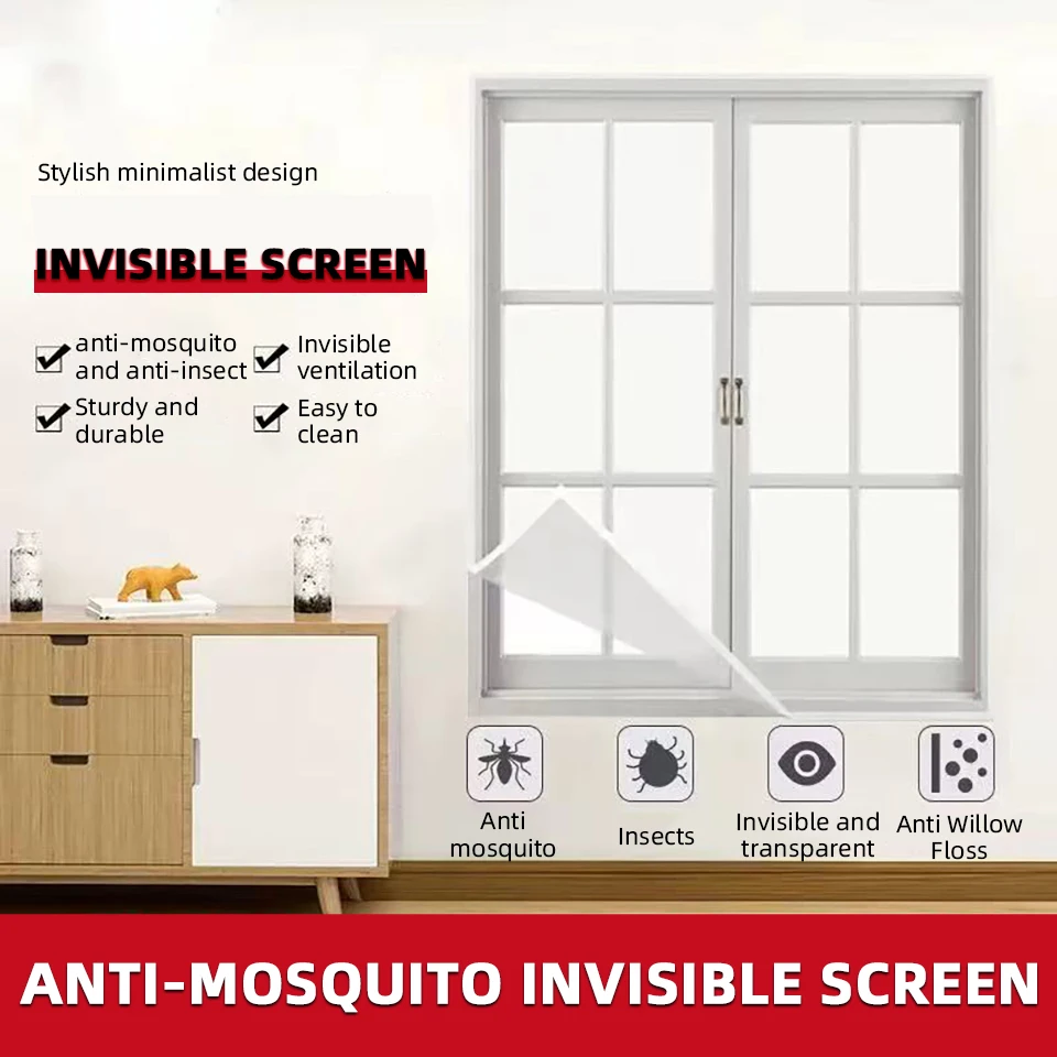 Window Screen Mosquito Net White Edge Mesh Sturdy Reusable Easy Clean Install Fiberglass Net Anti-mosquito