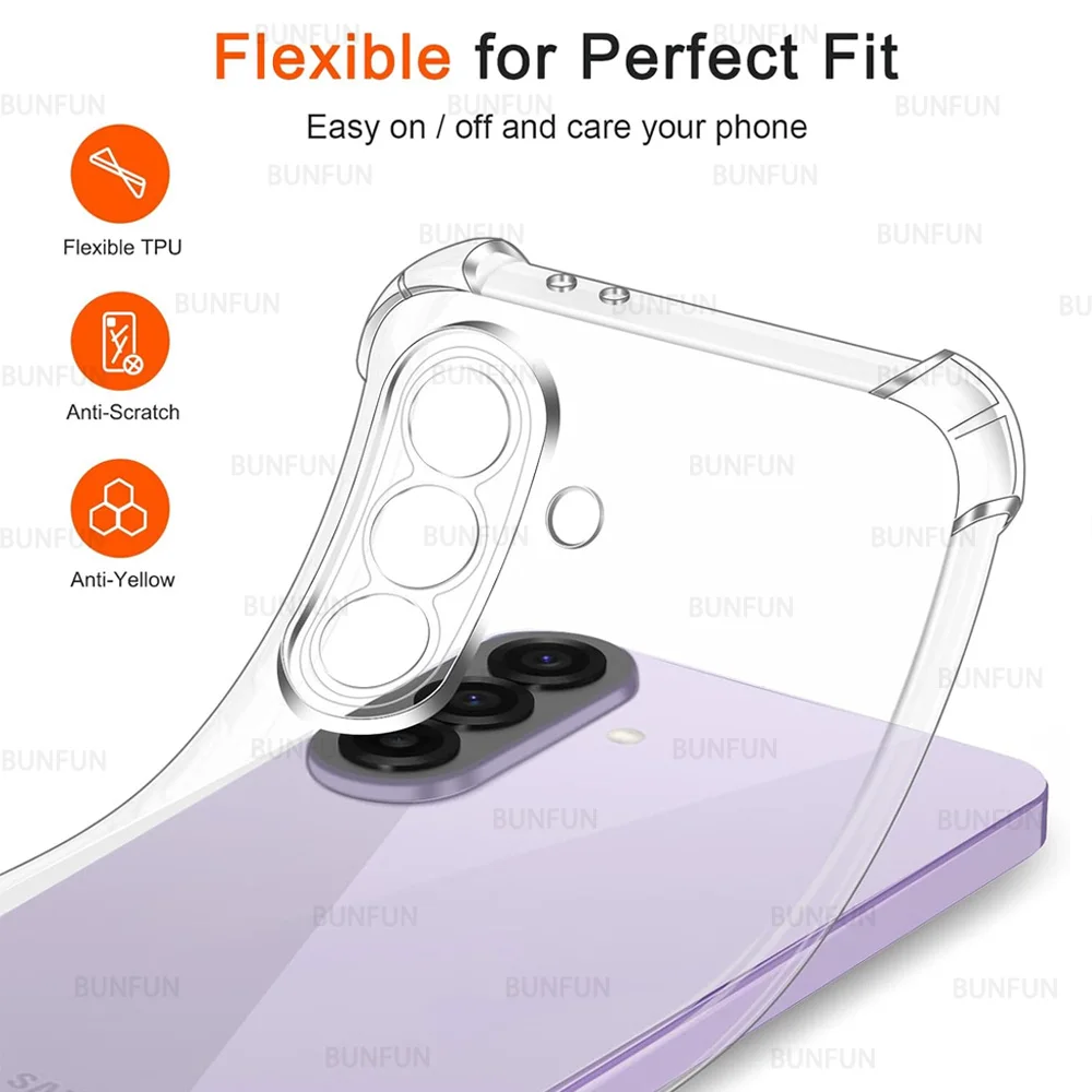Clear Full Lens Protective Shockproof Slim Soft Silicone Case for Samsung Galaxy A37 5G