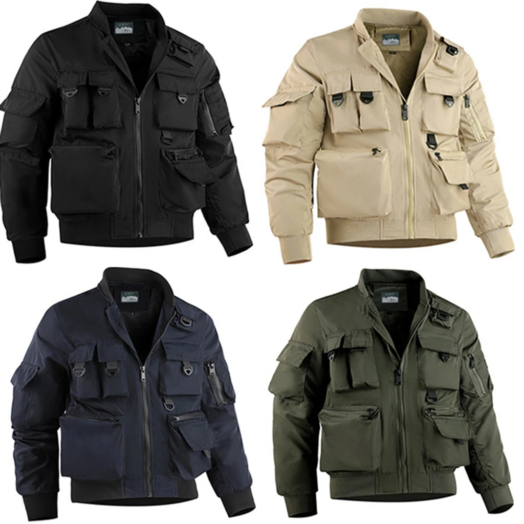 Bomber Jacket Men's Baseball Suit Function Multi-pocket Coat Three Anti-storm Jacket Cargo 2024 Network Hot Selling Style