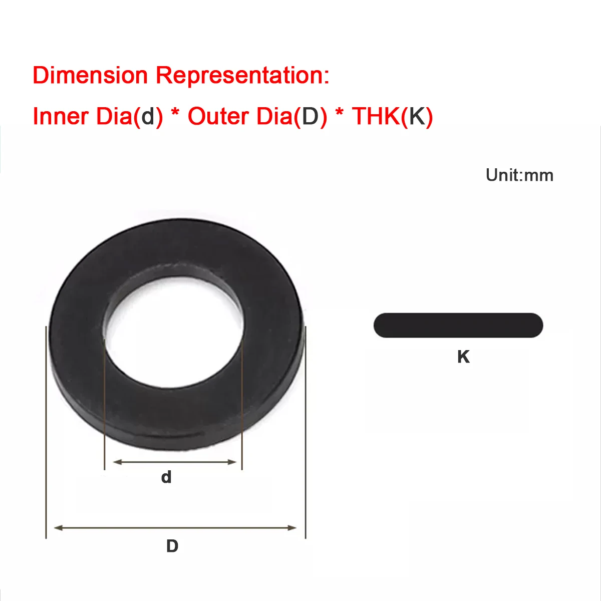

Black Nylon Thickened Plastic Flat Pad Insulation Circular Washer M2M3M4M5M6M8M10M12M16M20