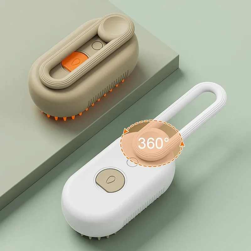 Electric Steamy Brush for Cat and Dog, Steam Brush, Electric Sprayer for Massage, Pet Grooming Tool, Shedding Combs, 3 in 1