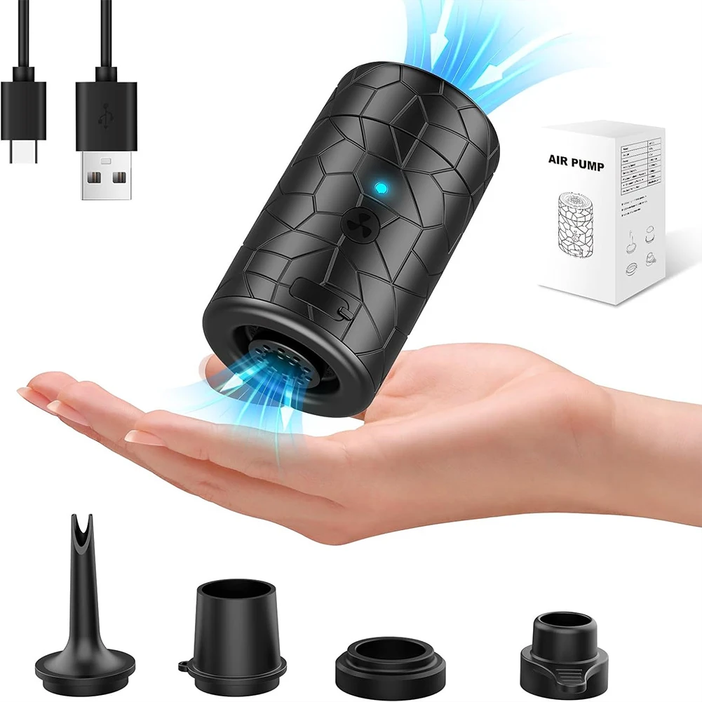 2 In 1 35W Air Pump With Lights Rechargeable Air Pump For Inflatables For Pool Floats Bed Mattress Swimming Ring Vacuum Bag