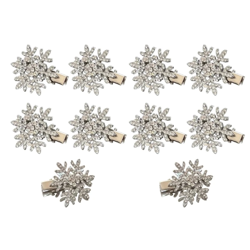 

Y166 Christmas Snowflake Blingbling Hair Clip Crystal Hairpin for Women Girls New Year Hair Clip Holiday Headwear