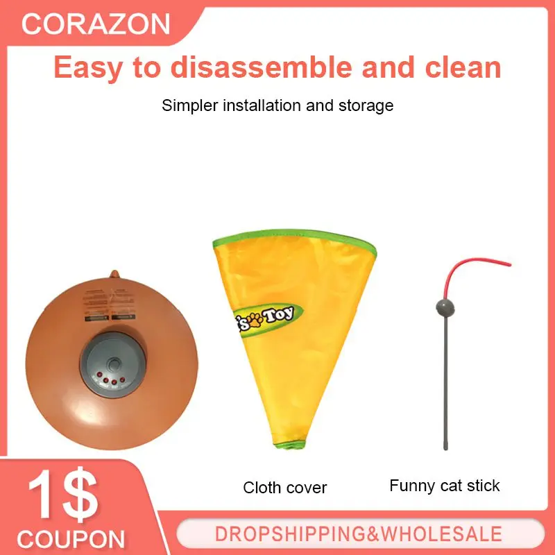 

Pet Toys Preventing Overturning 0.44kg Cat Teaser Electric Smart Cat Toys Cat Toy Adjustable About 50cm In Diameter Durable