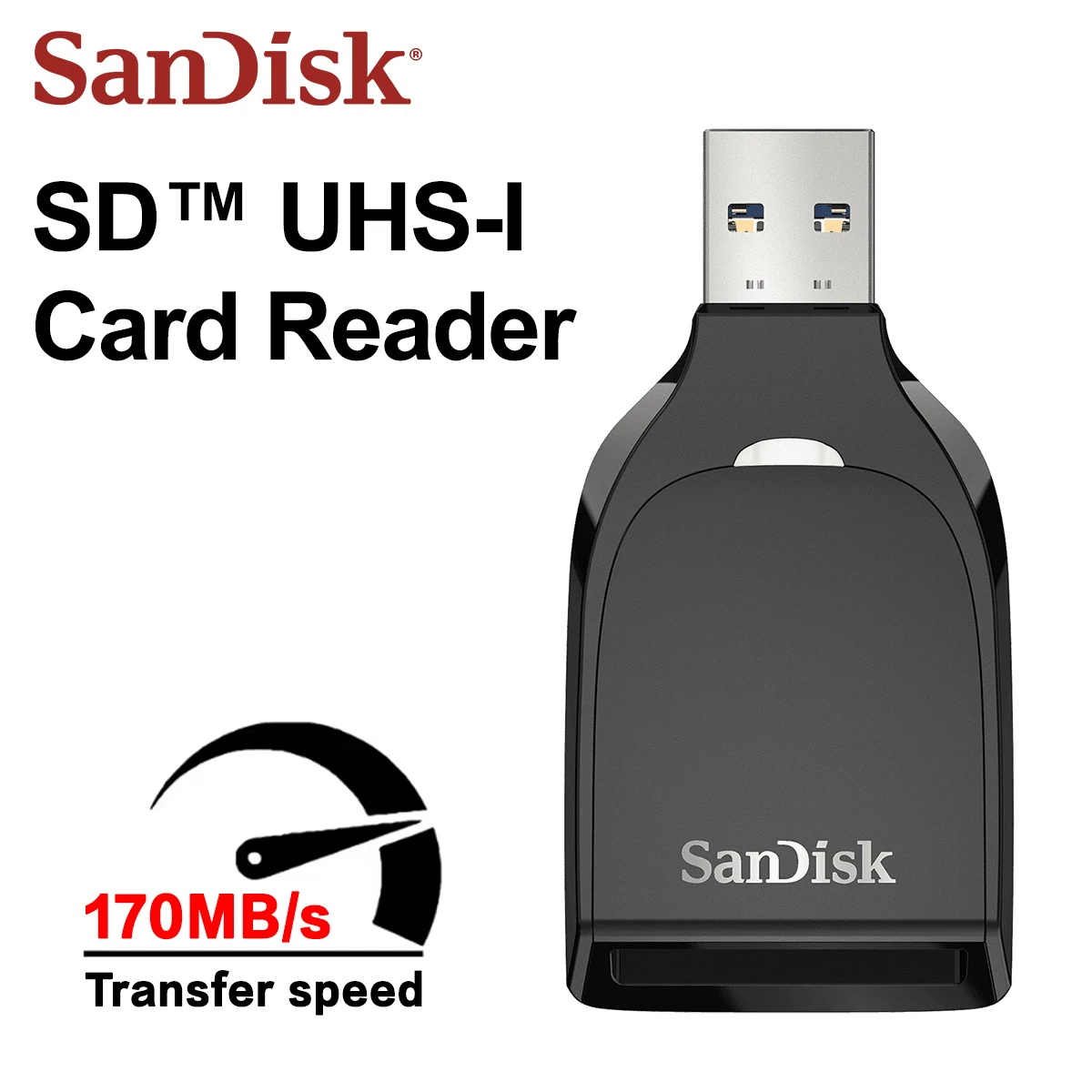 SanDisk C531 170MB/s 속도 USB 3.0 SD UHS-I 카드 리더기 (SD, SDHC, SDXC 메모리 카드용) 플러그 앤 플레이 사진 및 비디오 전송 어댑터