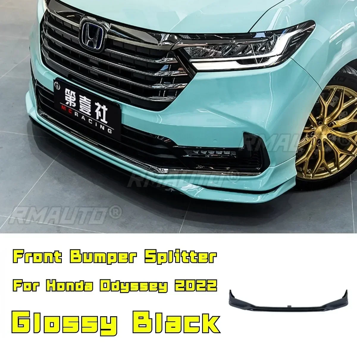 Inserta Parrilla Inferior Acero Inoxidable Negro Para Honda Odyssey 2005-2007