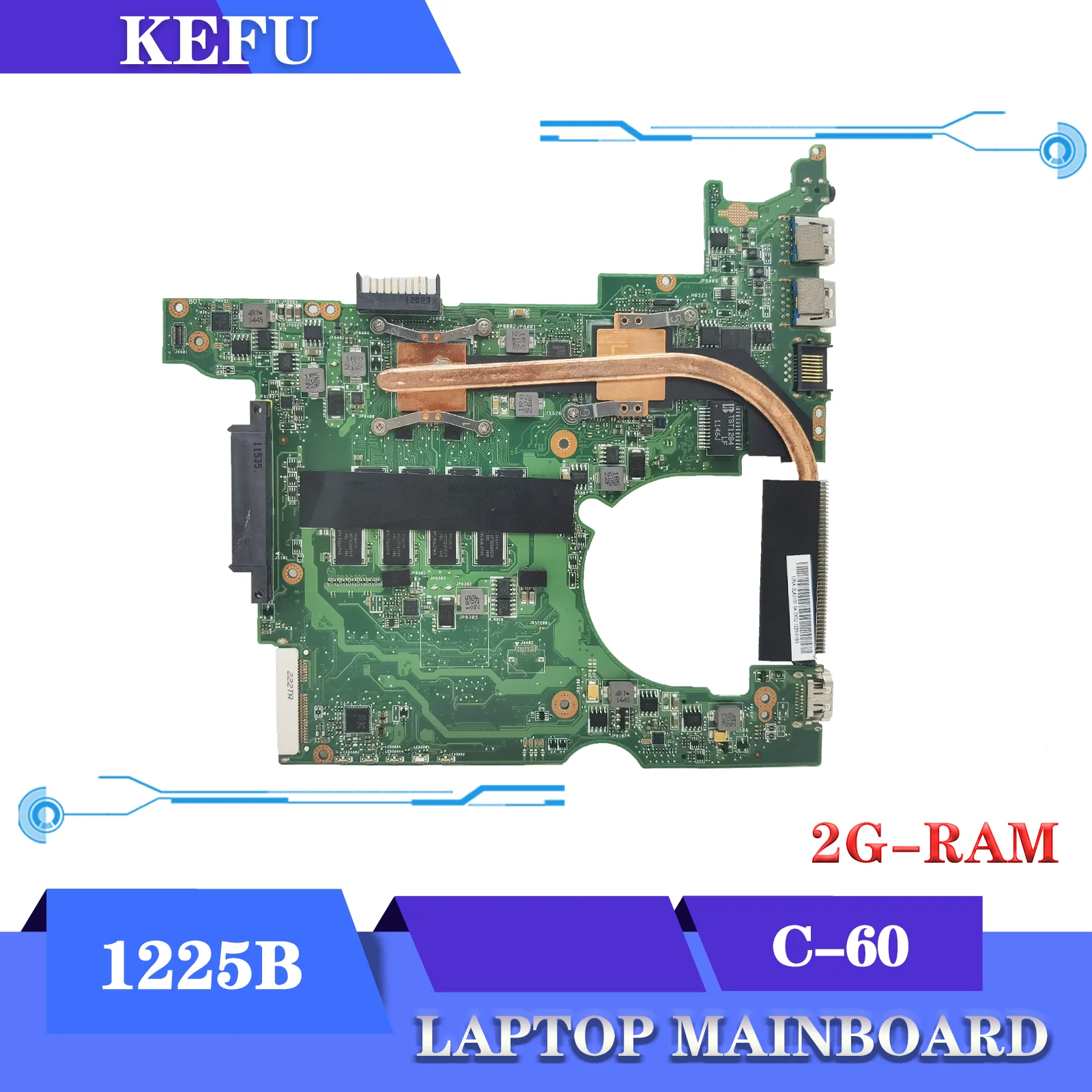 Impotencia Moda Fruncir el ceño KEFU placa base 1225B para ordenador portátil, placa base para ASUS Eee PC  1225B, 2GB RAM, C 60, CPU, 100% prueba OK|Placa base de portátil| -  AliExpress