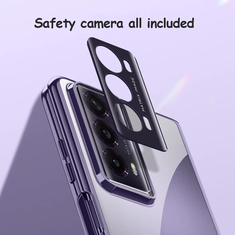 Luxury Plating Tempered Glass Protector Case For Honor Magic V2 Cover Silky feel Capa Full 360 Skin Shell