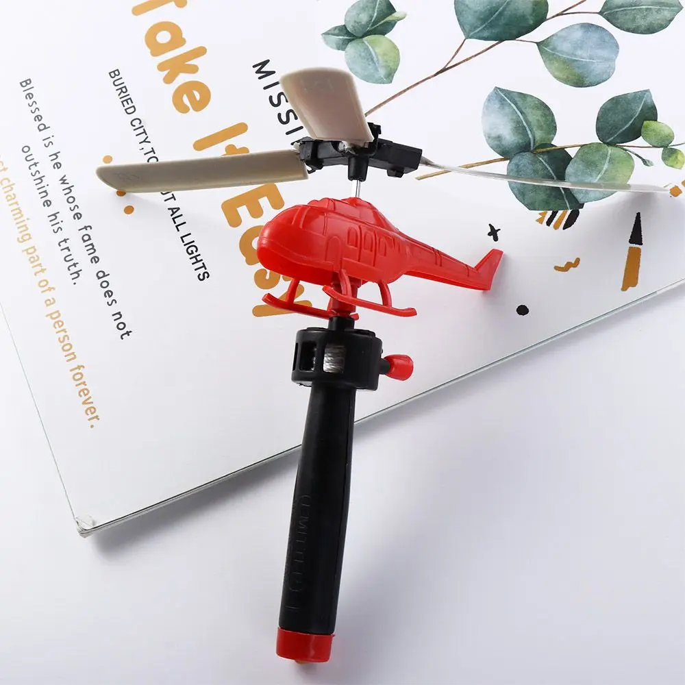Mini Pull Line Helicopter Toys Drawstring Small Plane Outdoor Rope Gift Toy Game Children's Take-off Draw Toys aircraft inertia toy