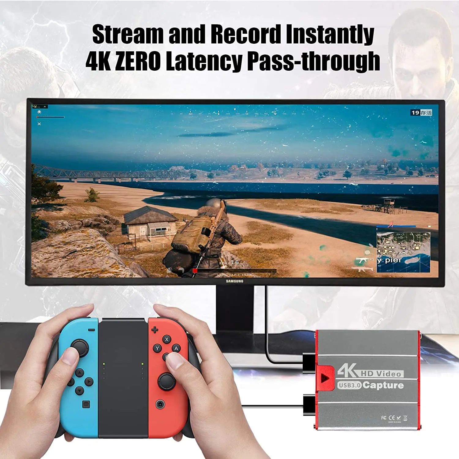 USB3.0 비디오 캡처 4K @ 60Hz 게임 캡처 카드 PS4 닌텐도 스위치 Xbox 카메라