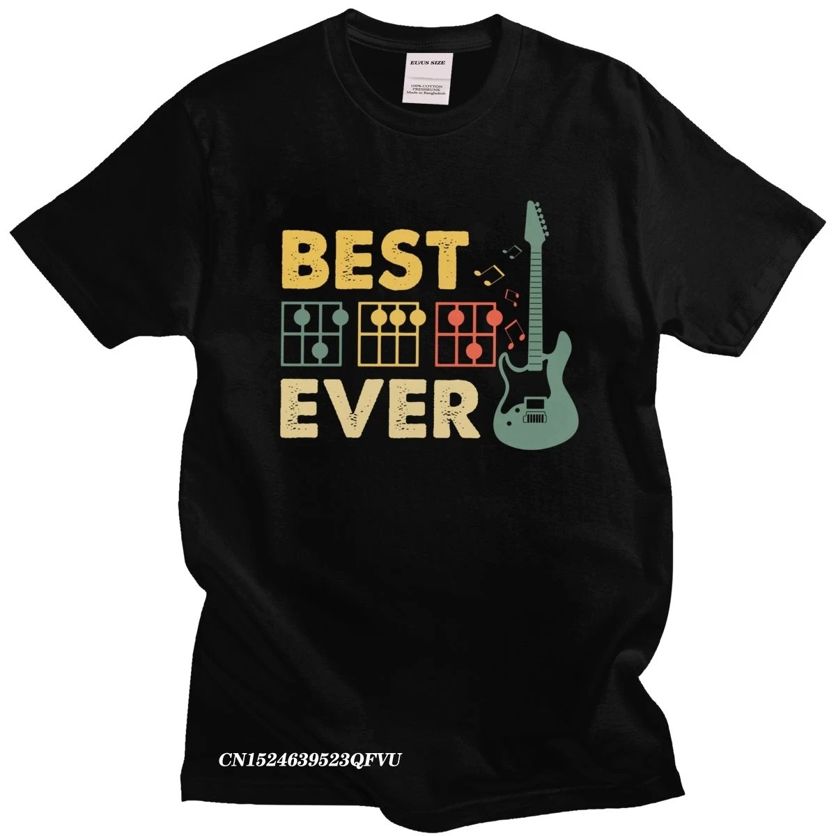 

Vintage Best Guitar Ever Music Tshirt Men Short-Sleeve Musician Dad Camisa Streetwear Guitarist Summer Cotton Harajuku Shirt