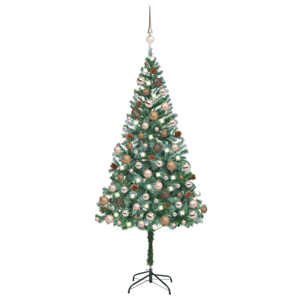 Albero Di Natale Artificiale A Led E Palline E Mele Di Pino 180 Cm