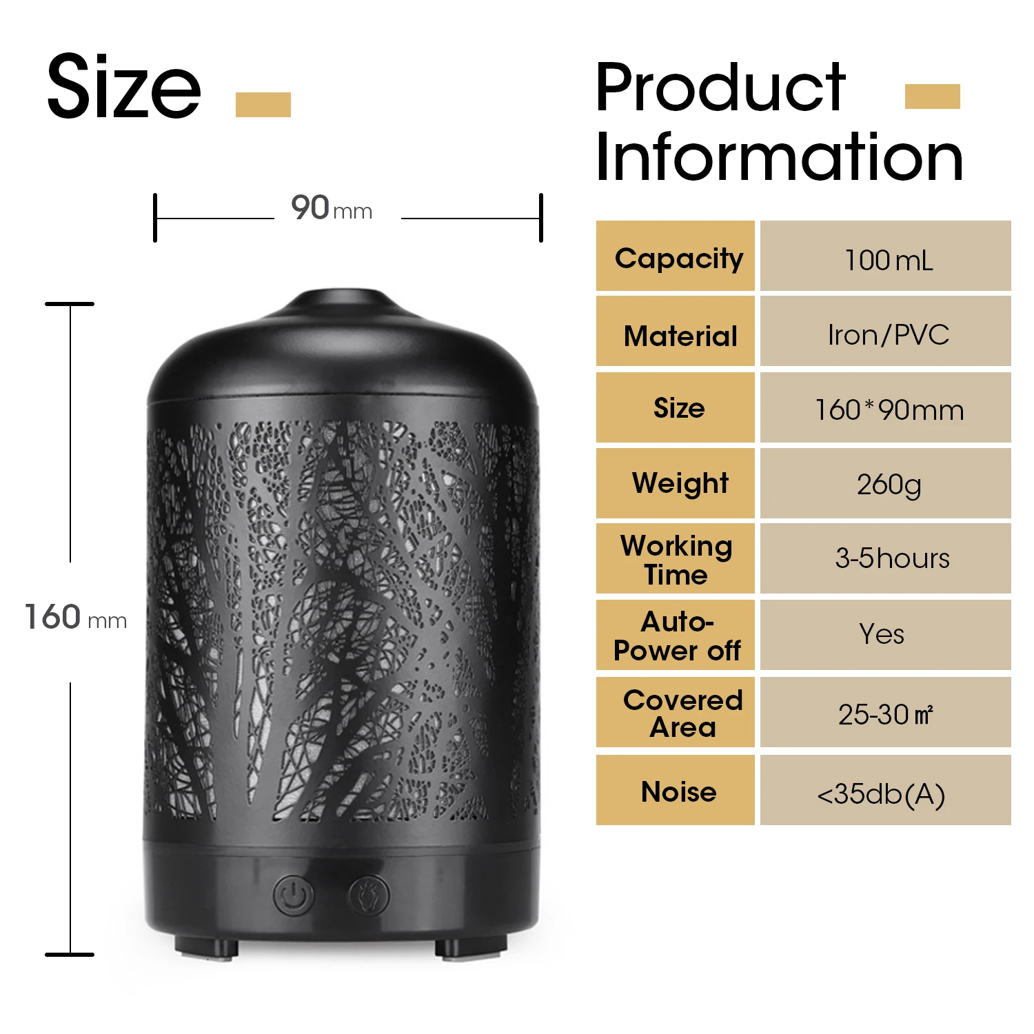 Branch Iron Art Air Humidifier Essential Oil Diffuser 100ML With Lights Ultrasound Electric Aromatherapy Diffuser 2